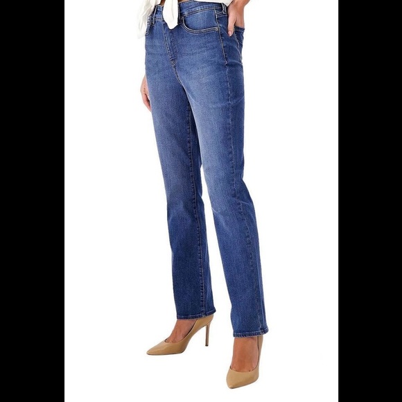 NWT! NYDJ Curves360 / Curve Shaper Marilyn Straight Jeans • “Heavenly”, Size 12P - Picture 10 of 16